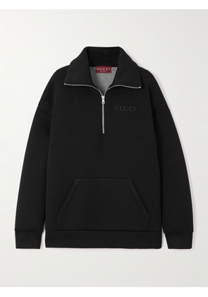 Gucci - Embroidered Stretch-jersey Sweatshirt - Black - XS,S,M,L