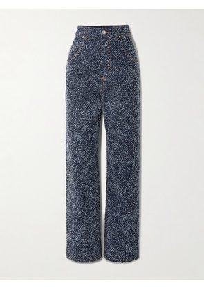 Stella McCartney - Denim-bouclé High-rise Straight-leg Jeans - Blue - 24,25,26,27,28,29,30,31,32