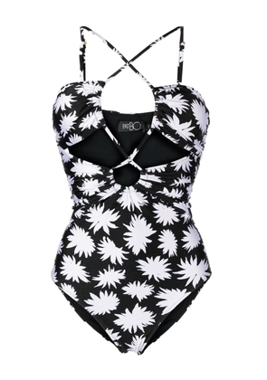 PatBO Dahlia floral-print swimsuit - Black