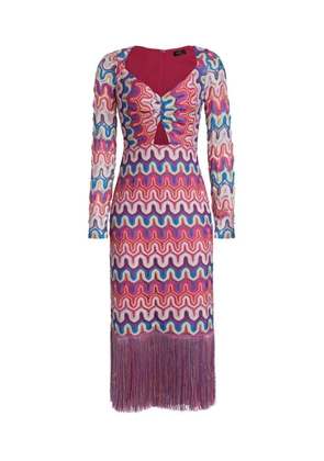 PatBO x Alessandra Ambrosio zigzag crochet midi dress - Pink