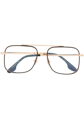 Victoria Beckham Grooved square-frame glasses - Gold