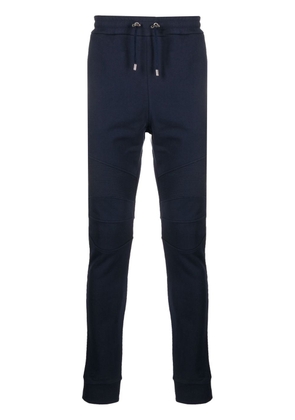 Balmain ribbed drawstring track pants - Blue