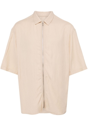 CROQUIS short-sleeve zip-up shirt - Neutrals