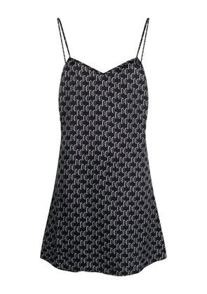 Karl Lagerfeld monogram-print slip dress - Black