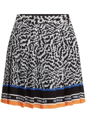 Karl Lagerfeld zebra-print pleated miniskirt - Black