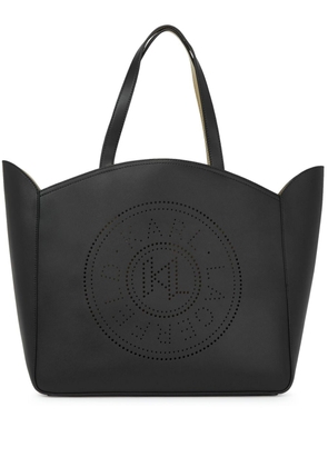 Karl Lagerfeld K/Circle perforated-logo tote bag - Black