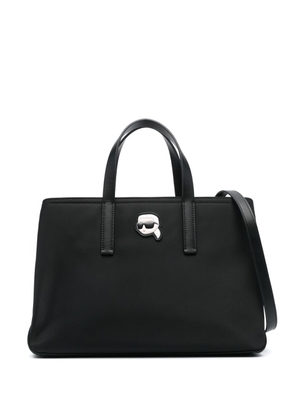 Karl Lagerfeld Ikonik appliqué-detail tote bag - Black