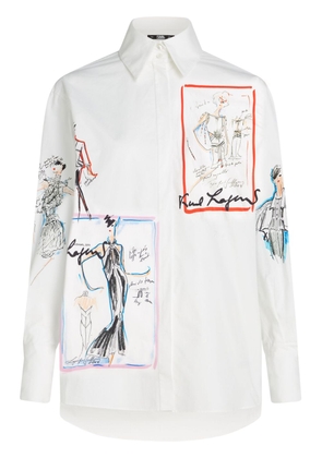 Karl Lagerfeld Archive Sketch organic-cotton shirt - White