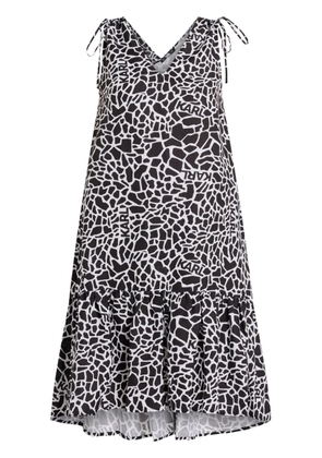 Karl Lagerfeld animal-print V-neck midi dress - White