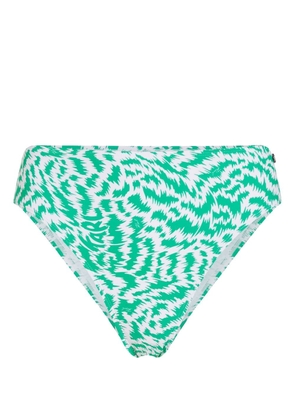 Karl Lagerfeld animal-print high-rise bikini bottoms - Green