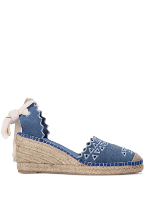 Karl Lagerfeld Kamini cut-out denim espadrilles - Blue