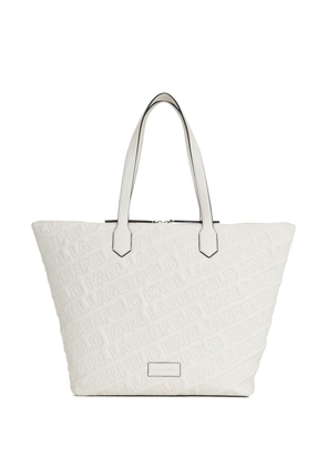 Karl Lagerfeld large Essential Kuilt tote bag - White