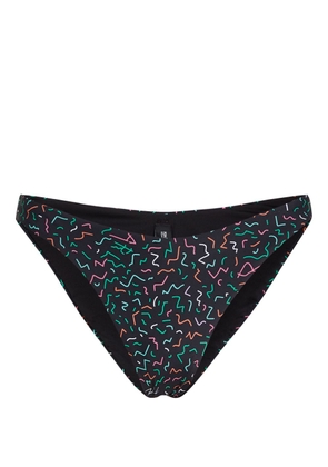 Karl Lagerfeld geometric-print high-leg bikini bottoms - Black