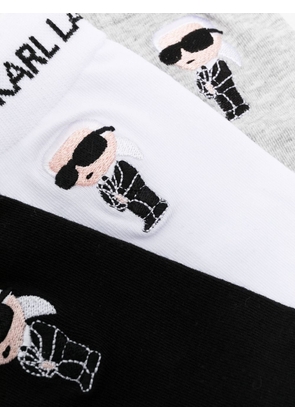 Karl Lagerfeld Ikonik intarsia-knit socks (pack of three) - Grey