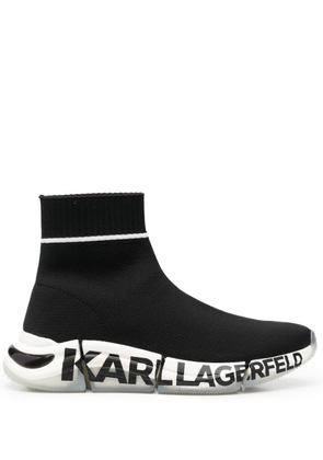 Karl Lagerfeld logo-print knitted-upper sneakers - Black