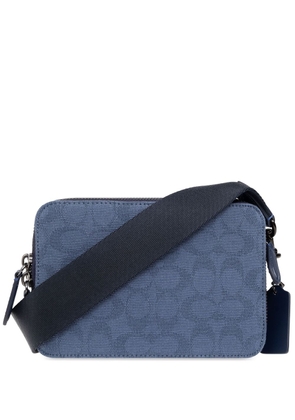 Coach logo-printed zipped messenger bag - Blue