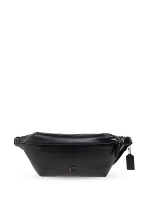 Coach logo plaque leather belt bag - Black