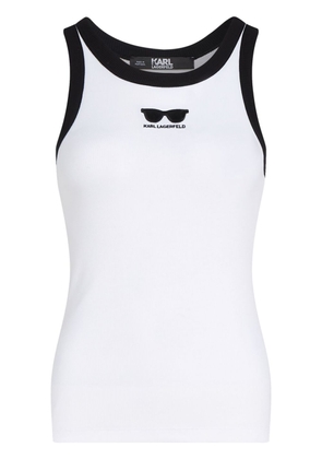 Karl Lagerfeld sunglasses-print tank top - White