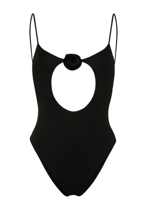 La Reveche Nadir floral-appliqué swimsuit - Black