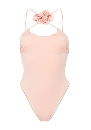 La Reveche Petra floral-appliqué swimsuit - Pink