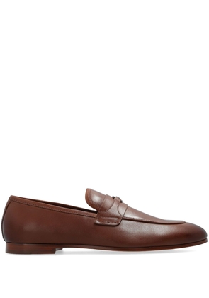 Coach round toe leather loafers - Brown