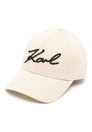 Karl Lagerfeld K Signature cotton baseball cap - Neutrals