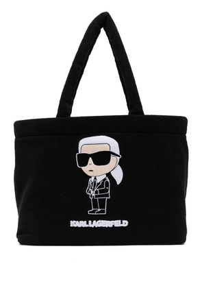 Karl Lagerfeld Ikonik logo-embroidered tote bag - Black