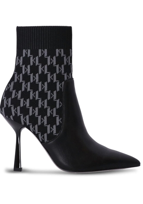 Karl Lagerfeld monogram ankle boots - Black