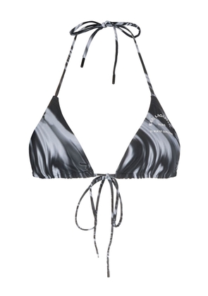 Karl Lagerfeld Rue St-Guillaume wraparound bikini top - Black