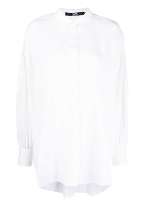 Karl Lagerfeld long-sleeve monogram cotton shirt - White