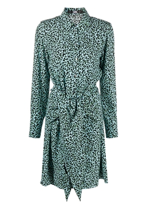 Karl Lagerfeld leopard-print shirtdress - Blue