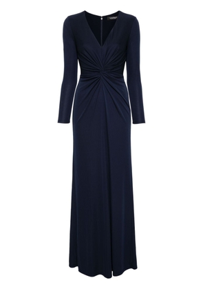 Lauren Ralph Lauren twisted V-neck gown - Blue