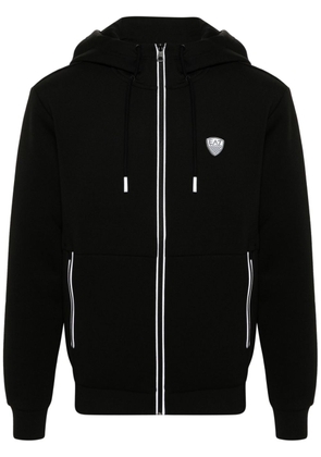 Ea7 Emporio Armani rubberised logo hoodie - Black