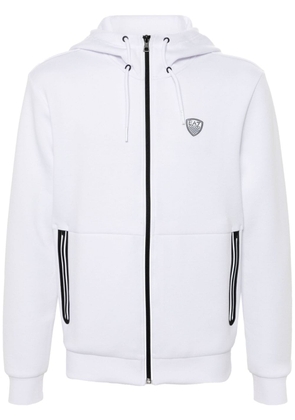 Ea7 Emporio Armani rubberised logo hoodie - White