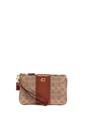 Coach monogram-pattern logo-plaque wallet - Brown