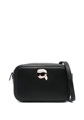 Karl Lagerfeld Ikonik Pin leather camera bag - Black