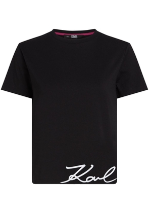 Karl Lagerfeld Signature-hem T-shirt - Black