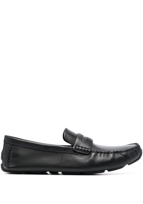 Coach logo-plaque leather loafers - Black