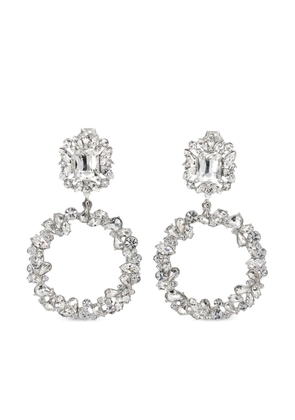 Self-Portrait crystal-embellished hoop earrings - Silver