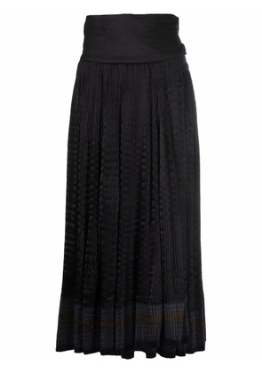 A.N.G.E.L.O. Vintage Cult 2000s striped gathered midi skirt - Black