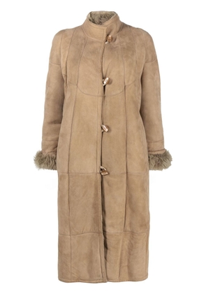 A.N.G.E.L.O. Vintage Cult 1990s shearling-lined single-breasted coat - Neutrals