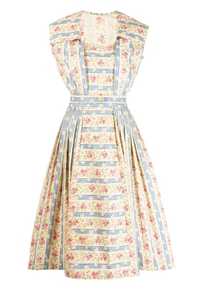 A.N.G.E.L.O. Vintage Cult 1950s floral-print flared midi dress - Yellow