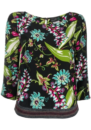 Prada Pre-Owned 2010s floral-print silk top - Black