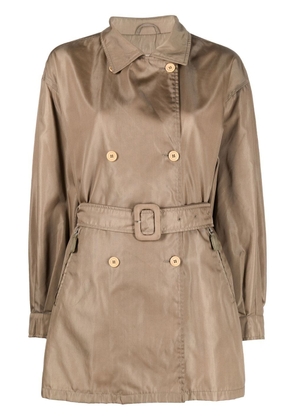 Prada Pre-Owned 2000s double-breasted belted trench coat - Neutrals