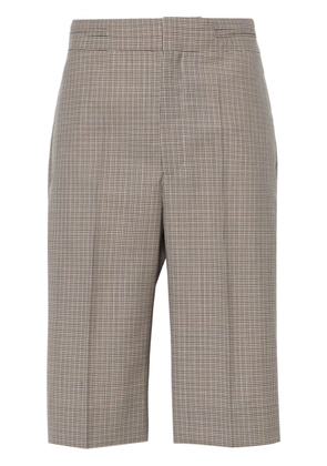 Victoria Beckham houndstooth-pattern tailored shorts - Brown