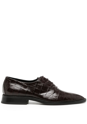 Victoria Beckham crocodile-effect leather Oxford shoes - Brown