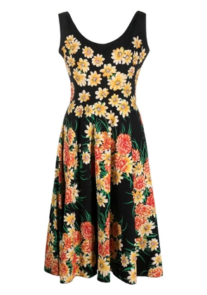 A.N.G.E.L.O. Vintage Cult 1950s floral-print flared midi dress - Black