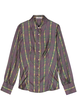 Prada Pre-Owned 2010s jacquard silk shirt - Purple