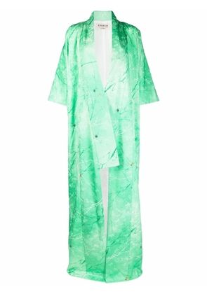 A.N.G.E.L.O. Vintage Cult 1970s floral jacquard square-sleeved maxi coat - Green