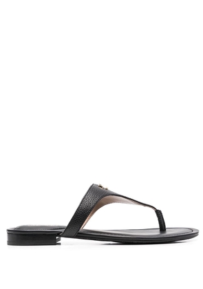 Lauren Ralph Lauren logo-stamp leather sandals - Black